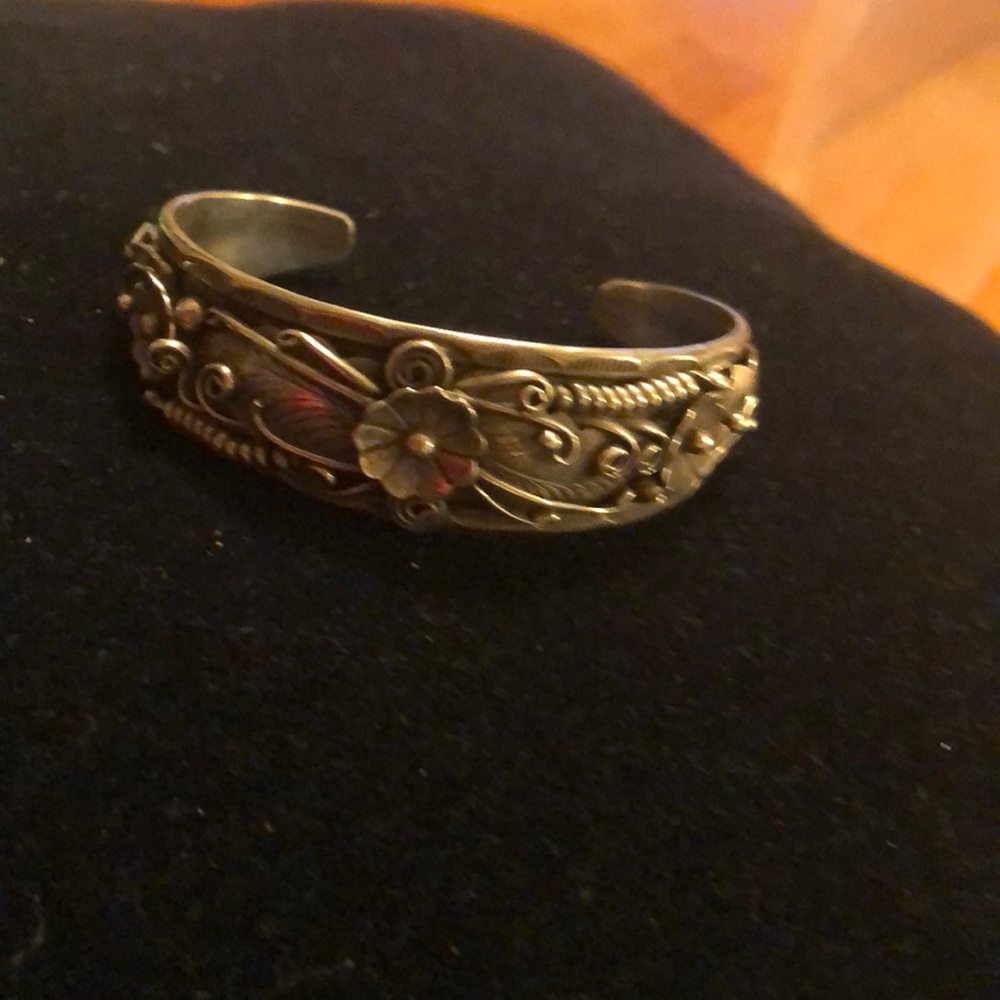 Vintage cuff sterling bracelet signed